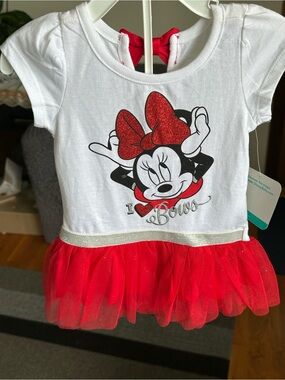 Disney White and Red Minnie Mouse Tulle Dress